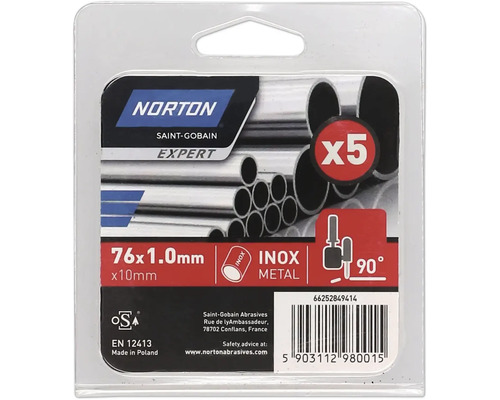 Norton Saint-Gobain Expert Disques à tronçonner pour métal, 76 x 1,0 millimètre, 5 pièces
