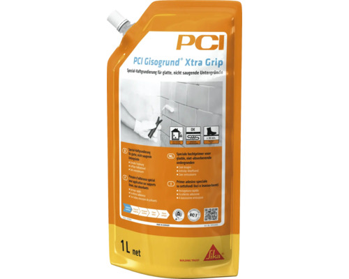 Sous-couche d'accrochage spéciale PCI Gisogrund Xtra Grip 1 l PCI Gisogrund Xtra Grip Primaire d''adhérence spécial pour supports lisses, non absorbants en conditionnement de 1 litre