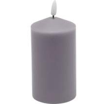 Bougie LED en cire véritable d 7 cm h 15 cm cire violet