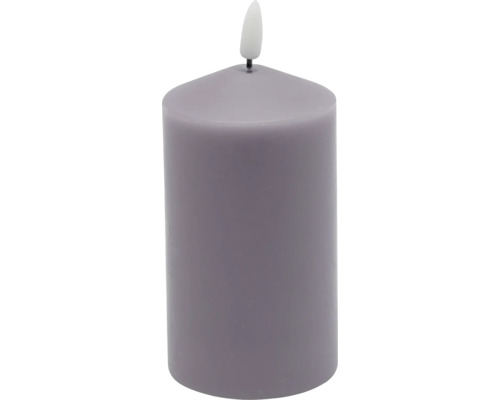 Bougie LED en cire véritable d 7 cm h 15 cm cire violet