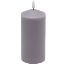Bougie LED en cire véritable d 7 cm h 17 cm cire violet