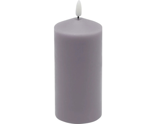 Bougie LED en cire véritable d 7 cm h 17 cm cire violet