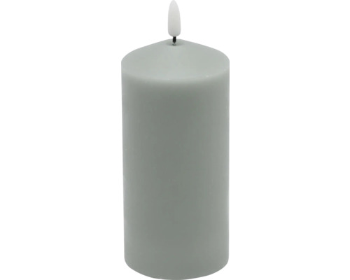 Bougie LED en cire véritable d 7 cm h 17 cm cire sage