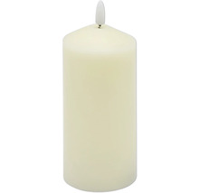 Bougie LED en cire véritable d 7 cm h 17 cm cire crème