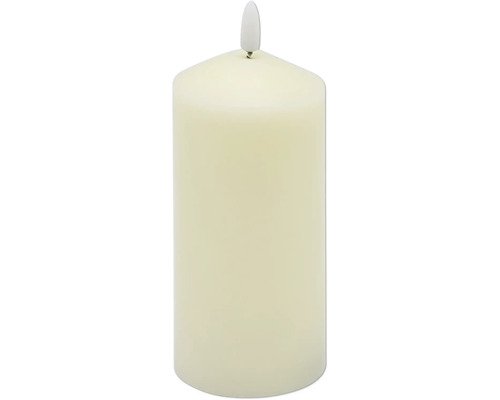 LED Echtwachskerze D 7 cm H 17 cm Wachs creme