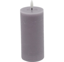 Bougie LED en cire véritable d 7 cm h 17 cm cire violet