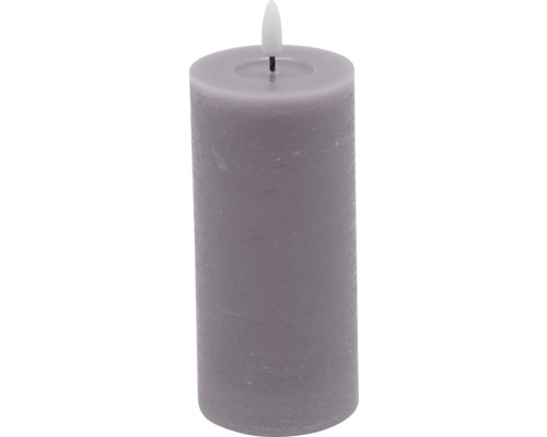 Bougie LED en cire véritable d 7 cm h 17 cm cire violet