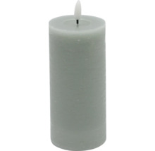 Graue Stumpenkerze mit LED-Flamme