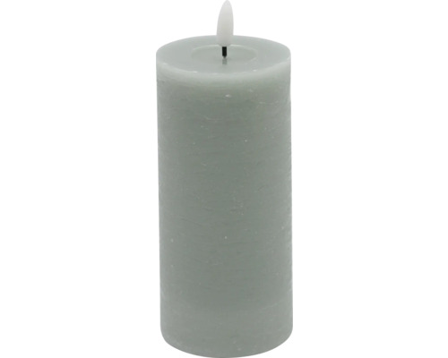 Bougie LED en cire véritable d 7 cm h 17 cm cire sage