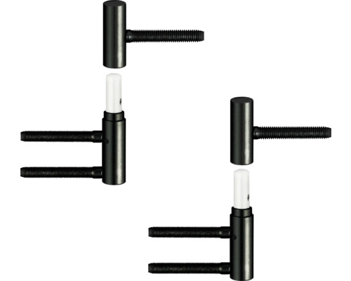 Paumelle Simonswerk V3420 WF HV Stop noir pour portes en bois sur cadres en bois Deux charnières noires avec tige filetée