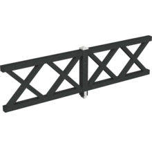 Panneau de clôture de jardin noir avec motif transversal