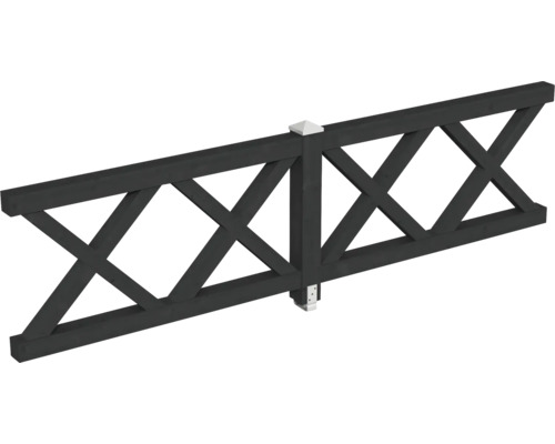 Panneau de clôture de jardin noir avec motif transversal