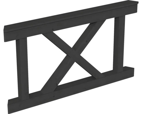 Balustrade croix de Saint André SKAN HOLZ adaptée aux pavillons hexagonaux 150 x 84 cm anthracite Panneau de clôture en bois avec motif en forme de X