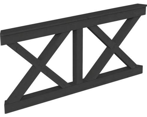 Balustrade croix de Saint André SKAN HOLZ adaptée aux pavillons hexagonaux 180 x 84 cm anthracite Poutre en bois avec croisillons pour projets de construction