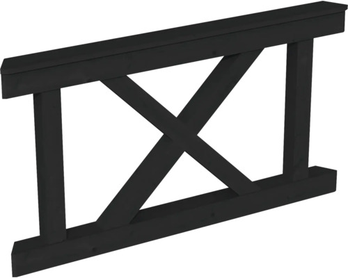 Balustrade croix de Saint André SKAN HOLZ adaptée aux pavillons octogonaux 150 x 84 cm anthracite Élément de clôture en bois noir avec croisillons