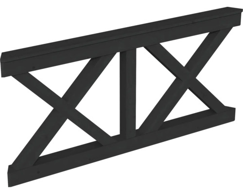 Balustrade croix de Saint André SKAN HOLZ adaptée aux pavillons octogonaux 180 x 84 cm anthracite Console décorative en bois de style colombages