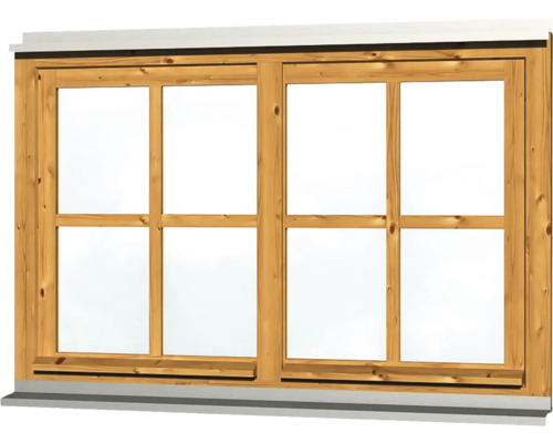 Holzfenster mit Isolierverglasung und zwei Flügeln