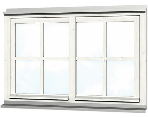 Holzfenster mit zwei Flügeln und mehreren Glasfeldern