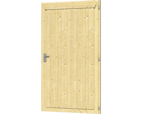 Porte en bois avec poignée en métal