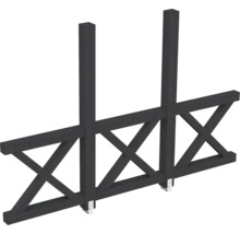 Élément de clôture en bois avec croisillons