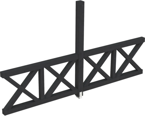 Élément de clôture en bois avec croisillons