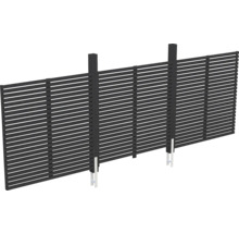 Panneau de protection visuelle avec lamelles horizontales et poteaux