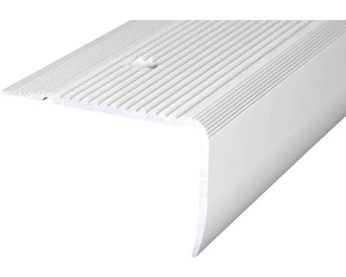 Prinz Treppenkantenprofil Alu silber gelocht 70 x 44 x 2500 mm Treppenkantenprofil aus Metall mit Rillen zur Trittsicherheit