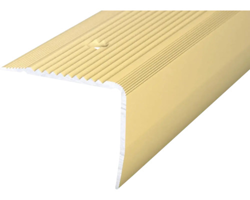 Prinz Treppenkantenprofil Alu gold gelocht 55 x 44 x 2500 mm Treppenkantenprofil aus Metall mit Rillen