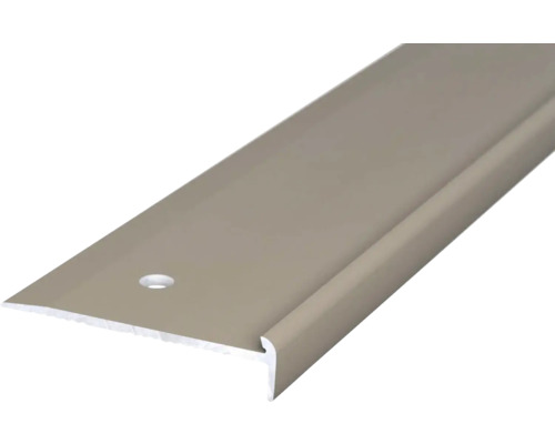 Nez de marche aluminium acier inoxydable mat perforé 45 x 10 x 2500 mm