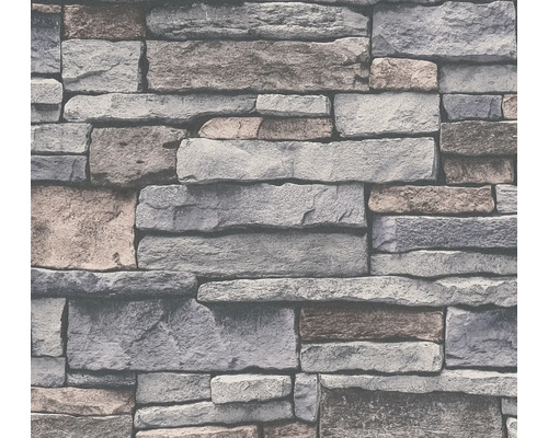 Vliestapete 38813-2 Elements II Steinmauer 3D Effekt grau Tapete mit Steinmuster