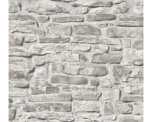 Papier peint intissé 38815-2 Elements II pierre naturelle 3D blanc gris Papier peint aspect mur de pierre