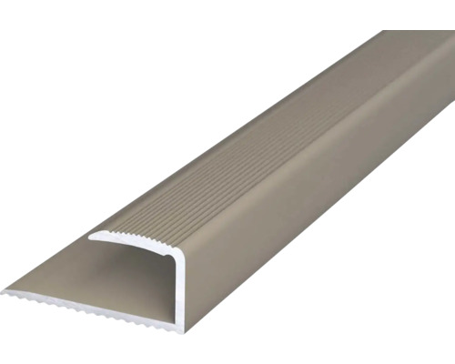Einfassprofil 7-9 mm Alu Edelstahl matt 13x28x2700mm Aluminium Treppenkantenprofil mit geriffelter Oberfläche