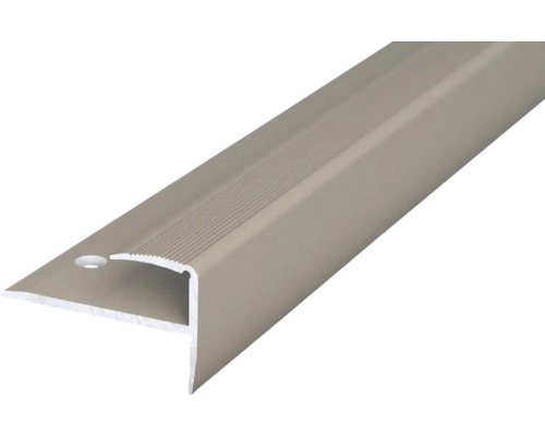 Treppenabschlussprofil Alu edelstahl matt 22x35x2500mm Treppenkantenprofil aus Metall mit geriffelter Oberfläche