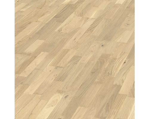 Parquet Dolomites chêne parquet à l'anglaise brossé 2390 x 200 x 13 mm Vue d''un parquet en chêne clair