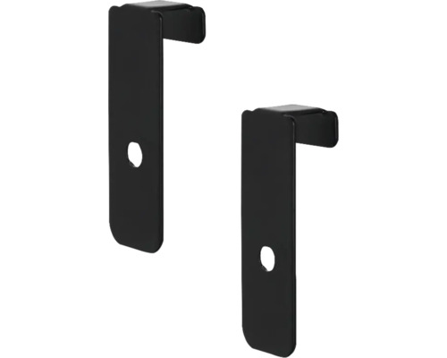 Fjordwall Klammern schwarz für Akustikpaneel Pack = 2 Stück Zwei Regalwinkel aus Metall mit Befestigungslöchern
