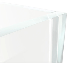 Detailansicht einer transparenten Glasplatte
