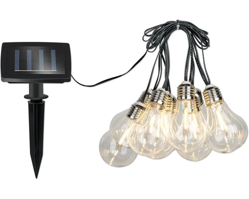 Solar Lichterkette mit Erdspieß und Birnen