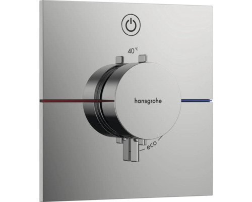 hansgrohe Unterputz Thermostat Dusche SHOWERSELECT COMFORT E chrom ohne Unterputzgrundkörper 15571000 Hansgrohe Thermostatarmatur für die Dusche mit Betriebsschalter und Temperaturanzeige bis 40 Grad