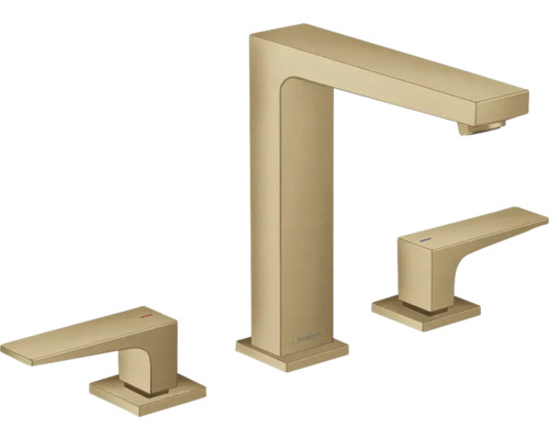 hansgrohe 3-Loch Waschtischarmatur METROPOL 160 brushed bronze gebürstet mit Push-Open Ablaufventil 32515140
