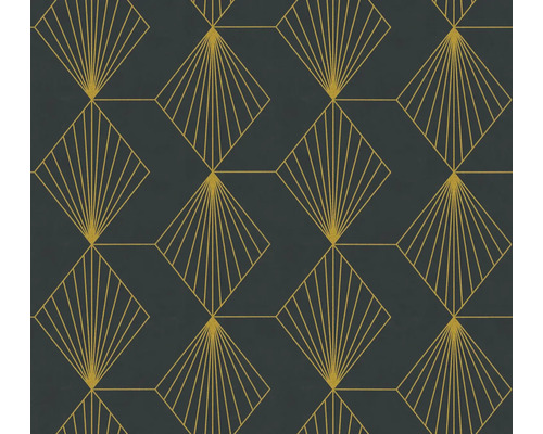 Vliestapete 36156-2 French Affair Art Deco Grafik schwarz gold Tapete mit geometrischem Fächermuster