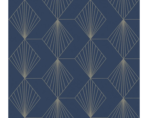 Vliestapete 36710-2 French Affair Art Deco Grafik blau gold Tapete mit geometrischem Fächerdesign