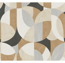 Papier peint avec motif géométrique de cercles et de rectangles