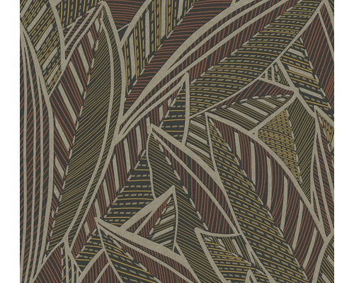 Papier peint intissé 39933-1 French Affair feuilles de palmier rouge brillant Papier peint avec motif de feuilles abstraites