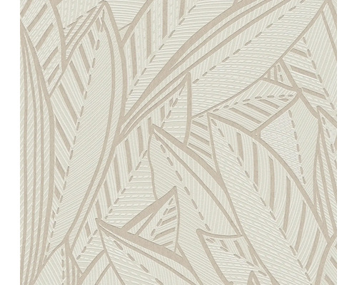 Papier peint intissé 39933-3 French Affair feuilles de palmier gris brillant Papier peint avec motif de feuilles