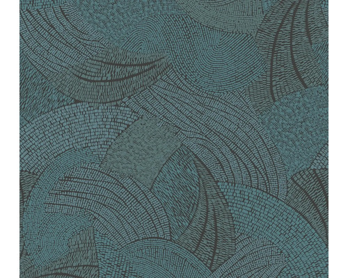 Vliestapete 39935-3 French Affair Wellenmuster schwarz blau Tapete mit abstraktem Kreismuster