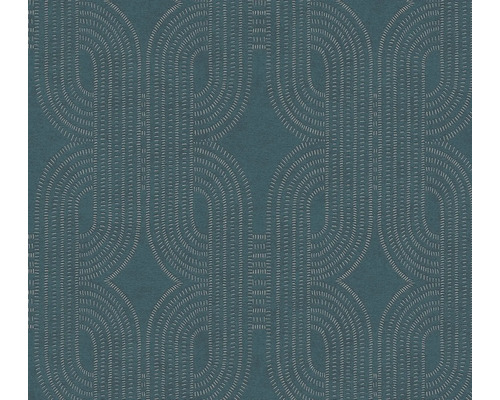 Papier peint intissé 39937-3 French Affair motif rétro graphique bleu