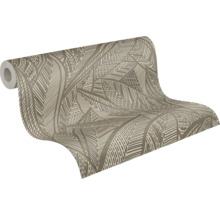 Vliestapete 39933-2 French Affair Palmenblätter beige glänzend