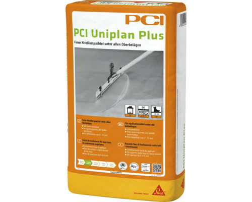 PCI Uniplan Plus feiner Nivellierspachtel unter allen Oberbelägen 25 kg Sack PCI Uniplan Plus Feiner Nivellierspachtel unter allen Oberbelägen