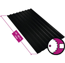 PRECIT Trapezplatte für Dach mit Antikondensationsvlies W20LV Tiefschwarz RAL 9005 80mµ Shimoco Beschichtung Fix-Breite 1135 mm x Stärke 0,5 mm (Meterware ab 150 bis max. 900 cm)
