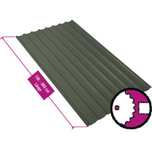 PRECIT Trapezplatte für Dach mit Antikondensationsvlies W20LV Nadelgrün RAL 6020 80mµ Shimoco Beschichtung Fix-Breite 1135 mm x Stärke 0,5 mm (Meterware ab 150 bis max. 900 cm)